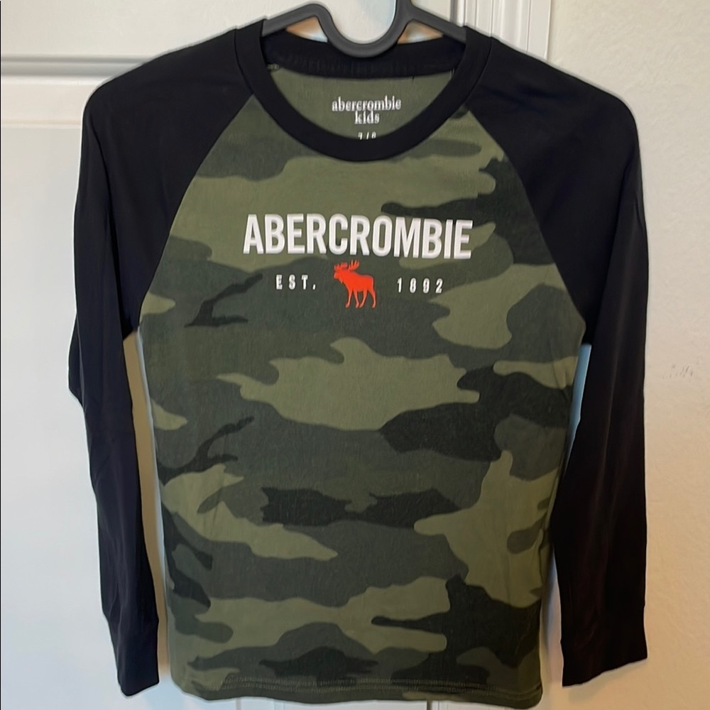 Abercrombie & Fitch Kids Green Camo Long Sleeve Shirt